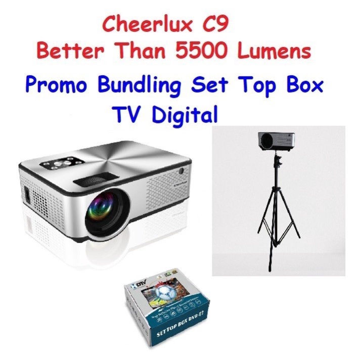 PROYEKTOR PROJECTOR CHEERLUX C9 BUILT IN TV TUNER 2800 LUMENS