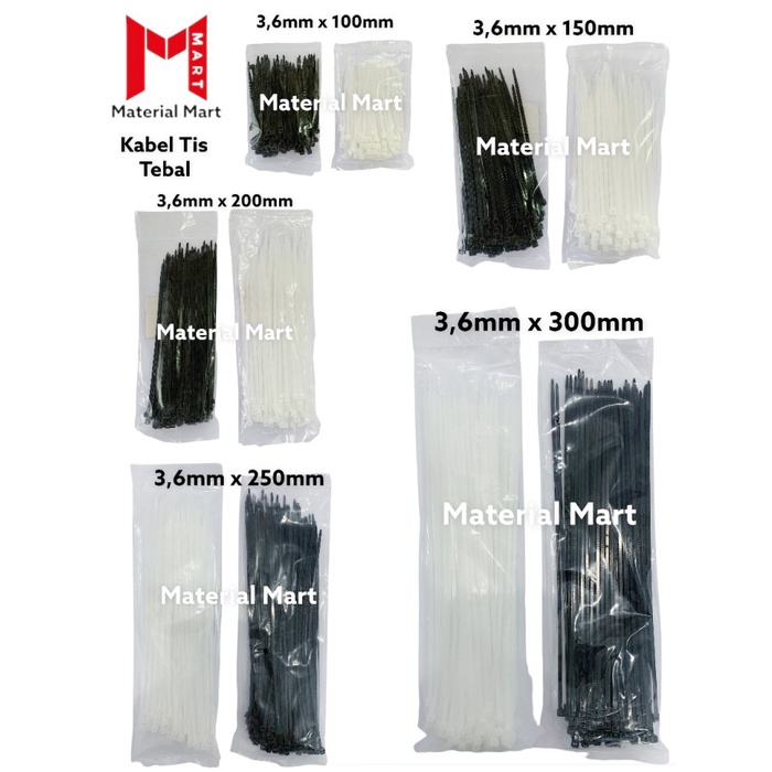

Kabel Tis Tebal 3,6mm Cable Ties 10cm 15cm 20cm 25cm 30cm