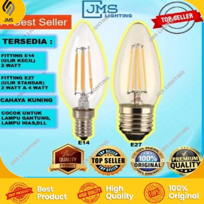 Lampu Led Filamen 4W / 2W Fiting E14 LAMPU CAFE LAMPU LILIN HIAS
