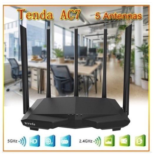 Promo Tenda Ac7 Ac1200 Smart Dual Band Wifi Wireless Router 5 Antena