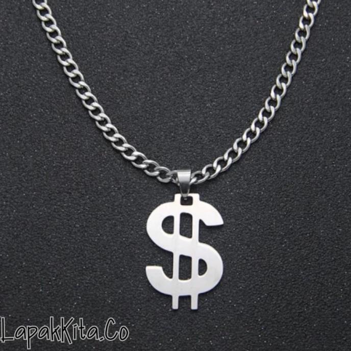 Kalung Titanium Pria Wanita Korea Warna Silver Anti Karat