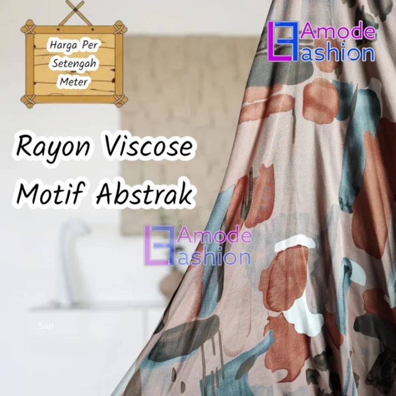 Kain Rayon Viscose Motif Abstrak