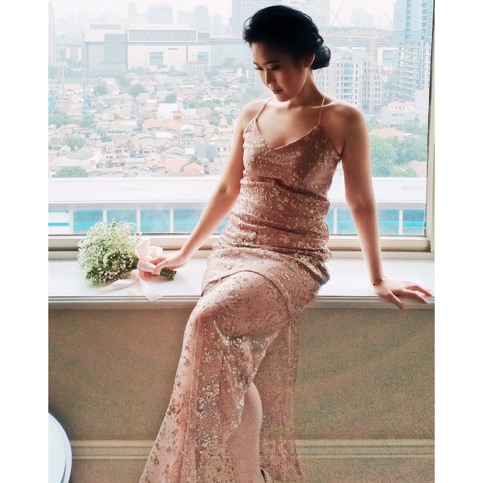 ✨New Rose Gold Dress / Bridesmaid Dress/ Bridesmaid Gown/ Gaun Bridesmaid Diskon