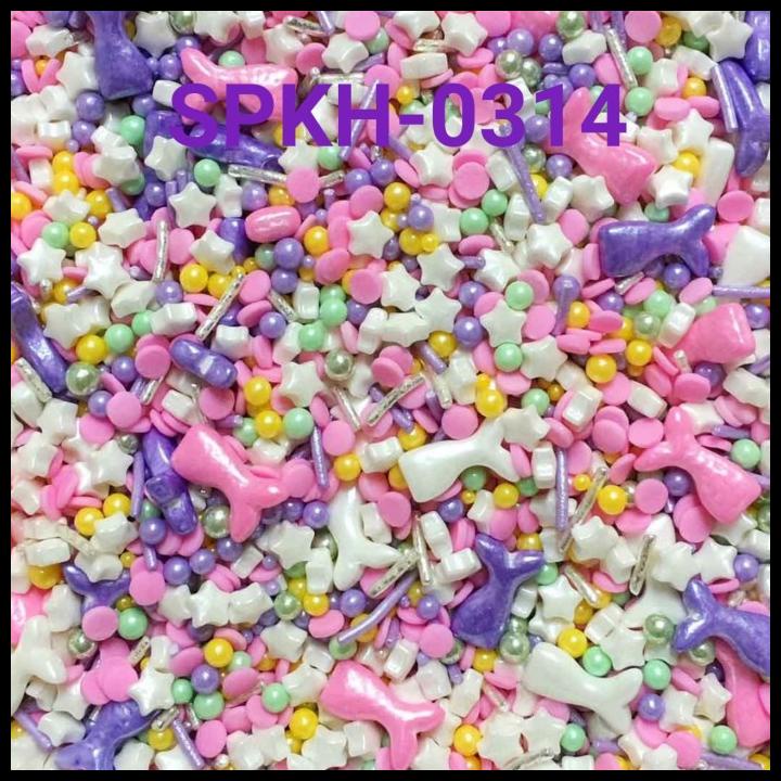 

TERMURAH SPKH-0314 SPRINKLES SPRINKLE SPRINGKEL 500GR EKOR DUYUNG UNGU PINK !!!