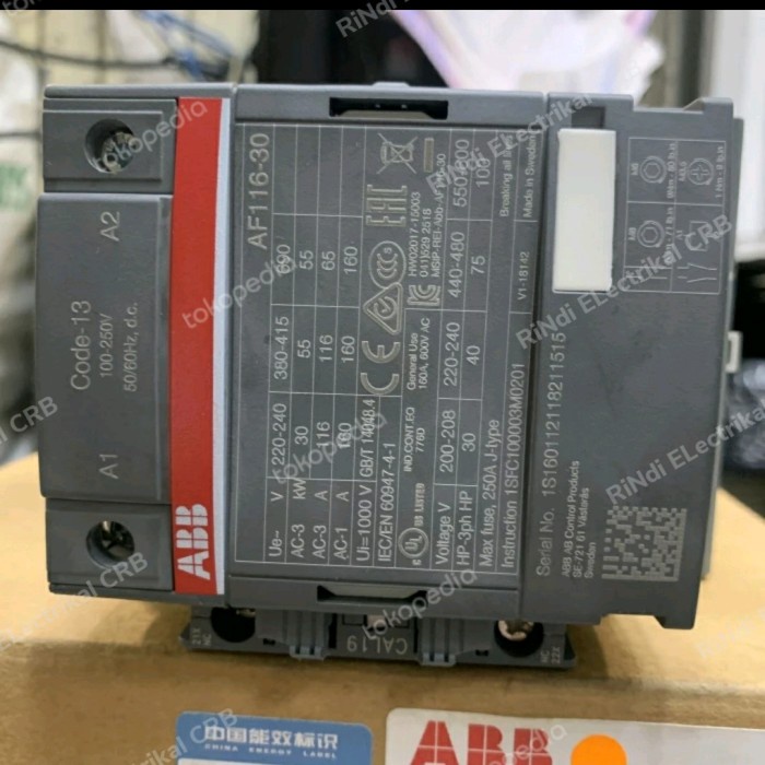 ✅Sale Kontraktor Abb Af116-30-11-13-100-250V Original Terbatas