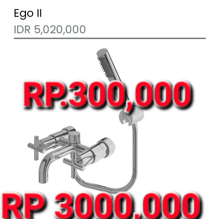 ✅Ori Toto Tx 445 Secmbr Ego Ii Cross Handle Combination Bath  Shower Set Diskon
