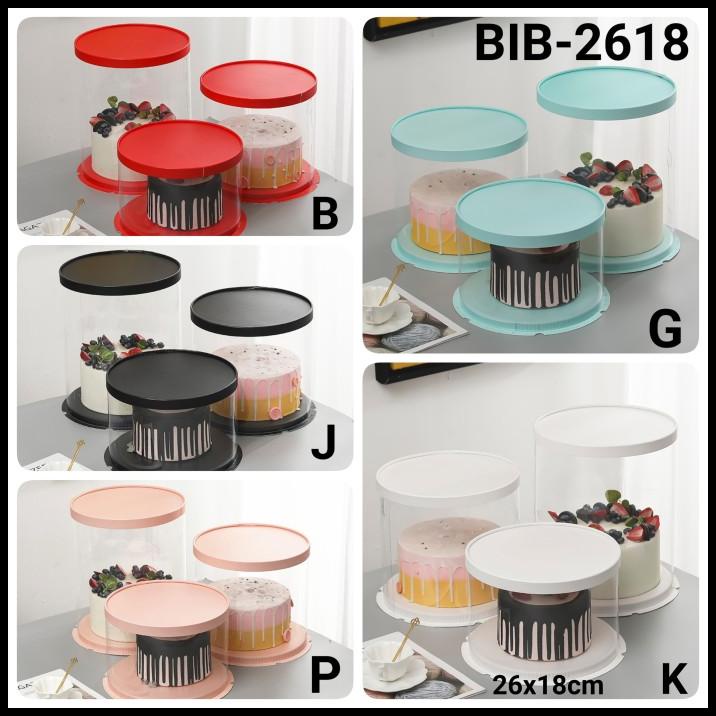 

TERBARU GR-BIB-26 KOTAK CAKE MIKA GIFT FLOWER BOX KUE BULAT TRANSPARAN 26CM