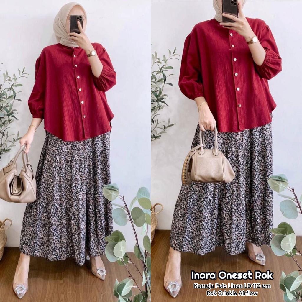 Setelan Wanita Terbaru 2023 Viral Dewasa Stelann Tunik Busui Sehari Hari Kancing Depan Murah Oneset 