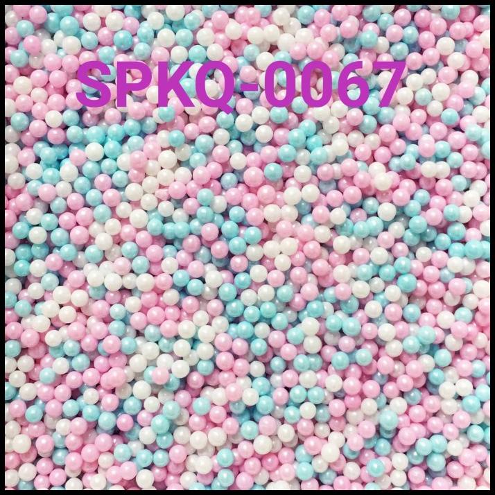 

DISKON SPKQ-0067 SPRINKLES SPRINKLE SPRINKEL 250GR MUTIARA PUTIH BIRU PINK !!!!!