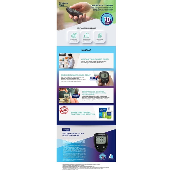 NEW ASCENSIA DIABETES CARE - CONTOUR PLUS STRIP TEST GULA DARAH 25 STRIP ORIGINAL TERBARU