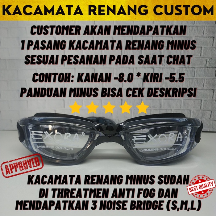 Promo Kacamata Renang Minus Custom 1 2 3 4 5 6 7 8 Terbaru