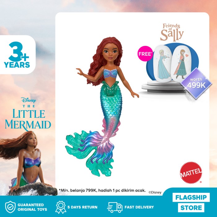 Disney The Little Mermaid Ariel Small Mermaid Doll - Mainan Boneka Ready