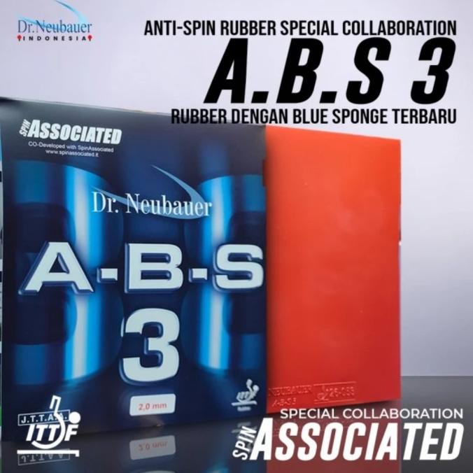 Karet Bet Tenis Meja Dr.Neubauer Abs 3 Anti Spin Blue Sponge Original Kode 610