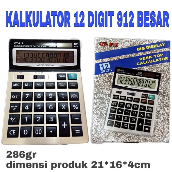 

KALKULATOR 12 DIGIT CT 912 BESAR