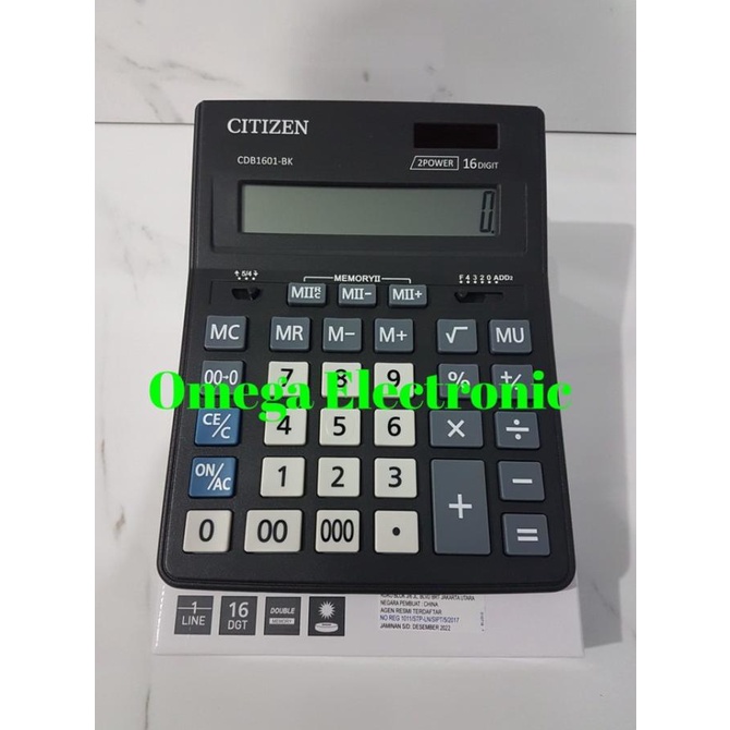 

ORIGINAL Citizen Calculator CDB1601 - Kalkulator Meja Office 16 Digits