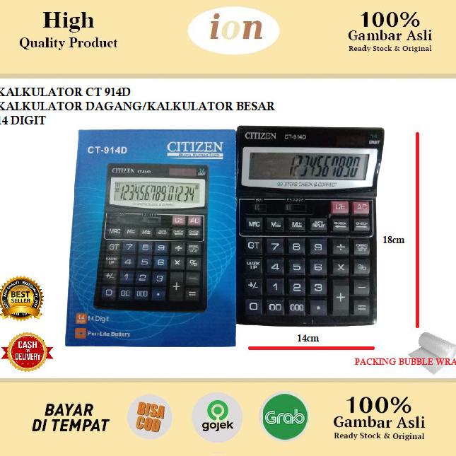 

Kalkulator Citizen Ct 914 D 14 Digit Besar Kalkulator Citizen 14 Digit