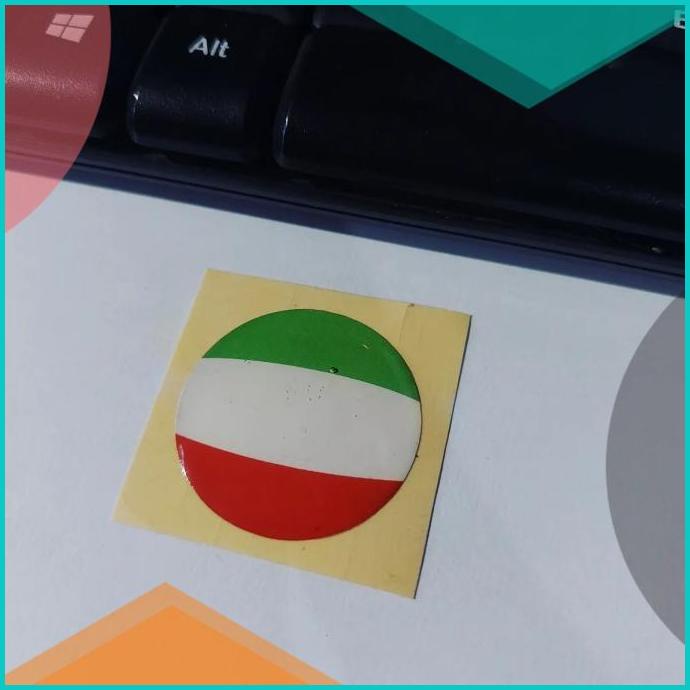 

Sticker Resin Timbul Itali Bulat Stiker Lentur 3D Flag Bendera italy