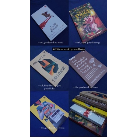 

Preloved novel/buku