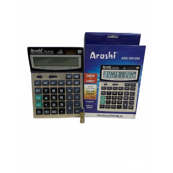 

Arashi Kalkulator Calculator ARC 9914W 14 Digit Layar Besar ORIGINAL