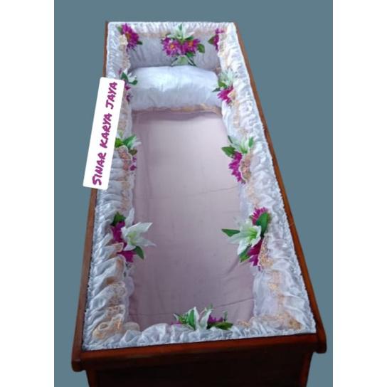 Baru - kain rajut/kain serut/kain kerut peti jenazah ,.