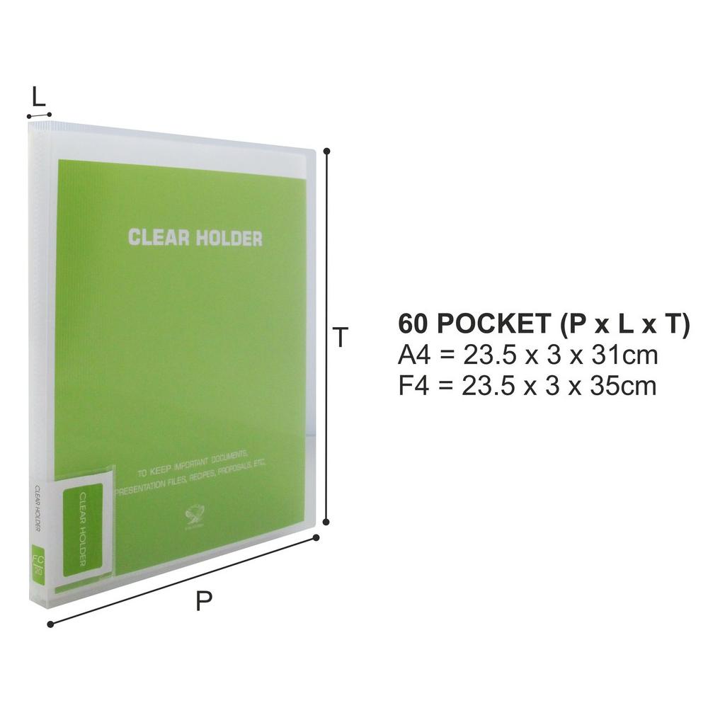 

Kekinian EAGLE Dokumen Keeper Transparan Neon A4/F4 60 Pocket / Clear Holder / Display Book / Document Keeper E 329 ,,