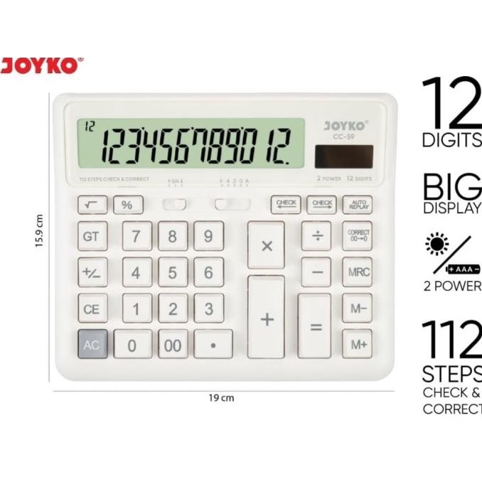 

Kalkulator Check & Correct Joyko Cc-59 - Calculator Desktop Cc59 Jumbo Kode 168