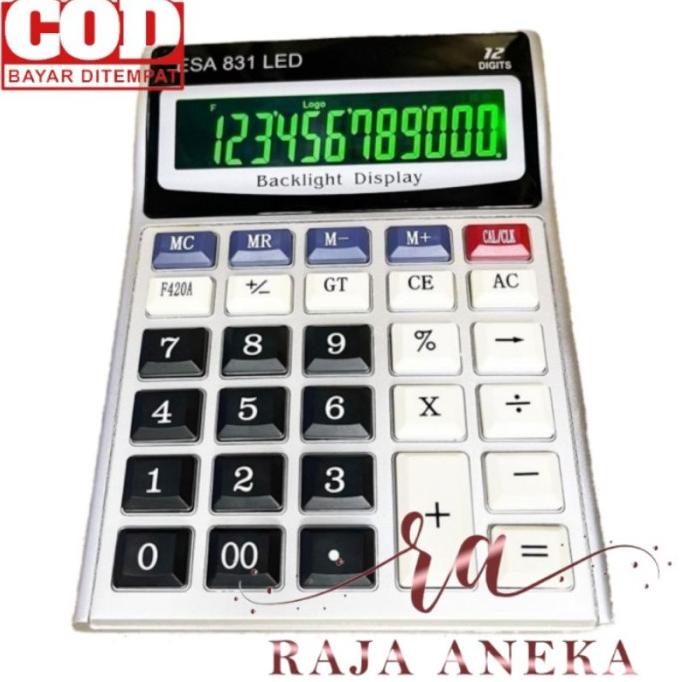 

Terlaris KALKULATOR ESA 831 LED HIJAU BATERAI A3 CALCULATOR 12 DIGIT