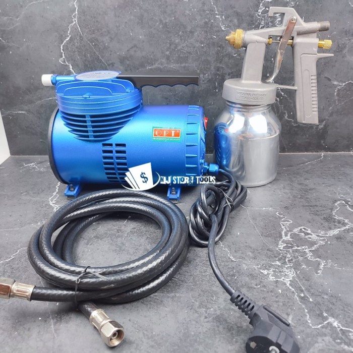 [Original] Kompresor Mini Merk Opt-Jis Mesin Kompresor Set Spray Gun Terbaru
