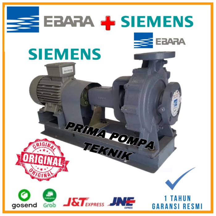 [Original] Pompa Centrifugal Ebara 80X65 Fsha Mechanical Seal Siemens 185Kw 25Hp Berkualitas
