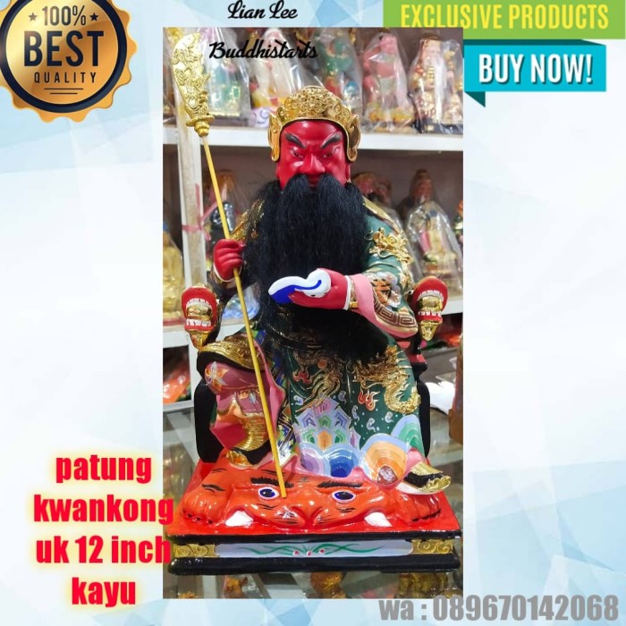[Original] Patung Guan Yu Kwankong Kayu Bisa Sameday