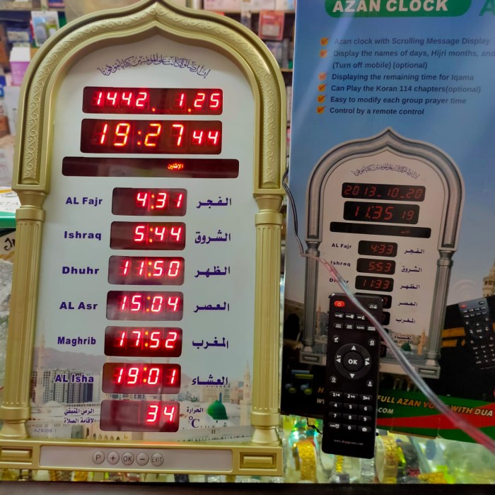 [Ori] Jam Digital Azan Sholat Dinding Masjid Led Auto Islamic Az-4009 Diskon