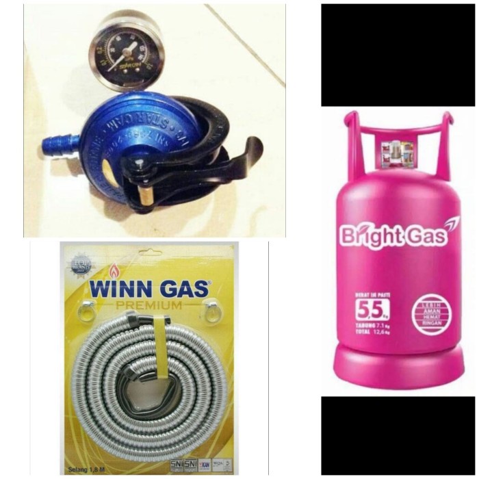 [Baru] Tabung Pink 5.5Kg  Regulator  Selang Diskon