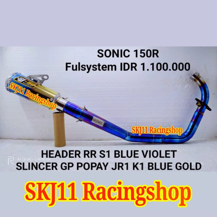 ✨Termurah Knalpot Sj88 Sonic 150 Fullset Header Blue Violet Silincer Blue Gold Berkualitas