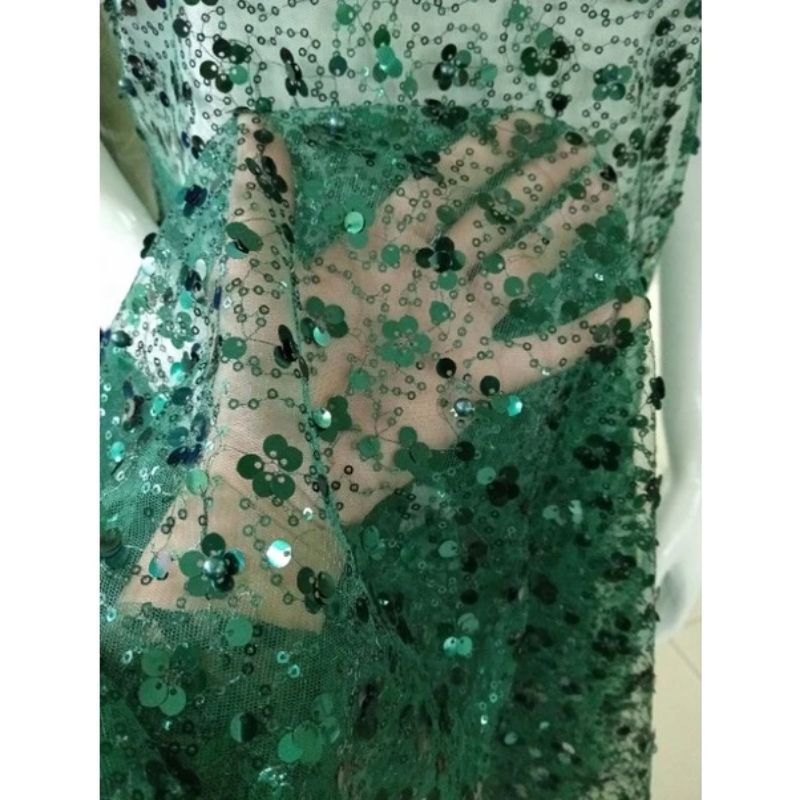 BAHAN/KAIN TILLE SQUEEN PAYET FULL MUTIARA