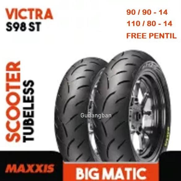 Paket Maxxis Victra 90 90 14 Dan 110 80 14 Tubeless Free Pentil Ban