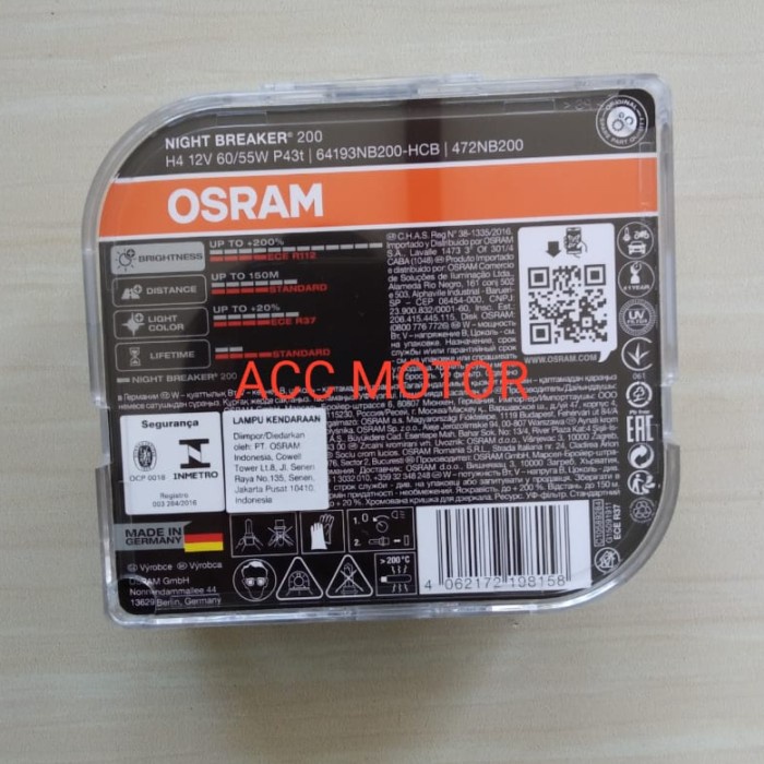 Bohlam Lampu Depan Suzuki Ertiga - Osram H4 NBR200 best