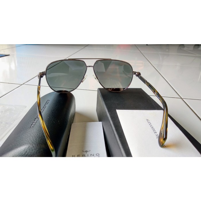 Kacamata Alexander McQueen AMOO18SA Skull Aviator Red/Brown ORIGINAL star