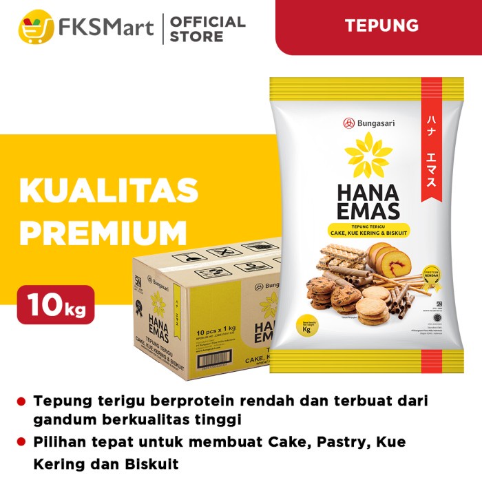 

Jual!! HANA EMAS Tepung Terigu 1 kg Karton