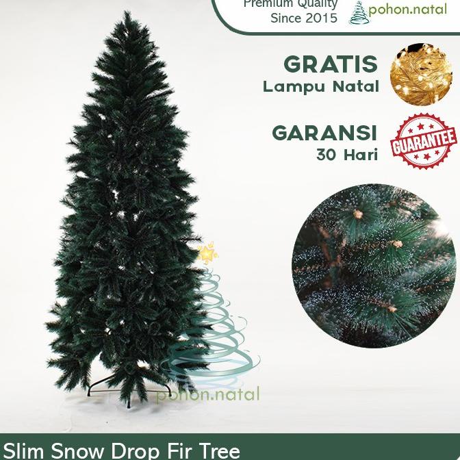 Pohon Natal Slim Snow Drop Fir Tree 5ft ( 150cm)