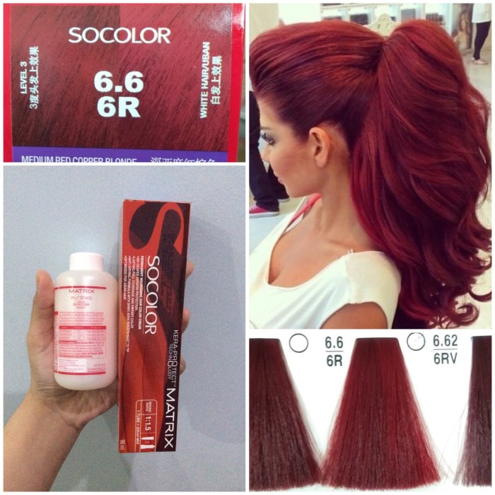 Promo Matrix Socolor 6.6 6R Light Red Brown Hair Dye Cat Rambut Merah Maroon