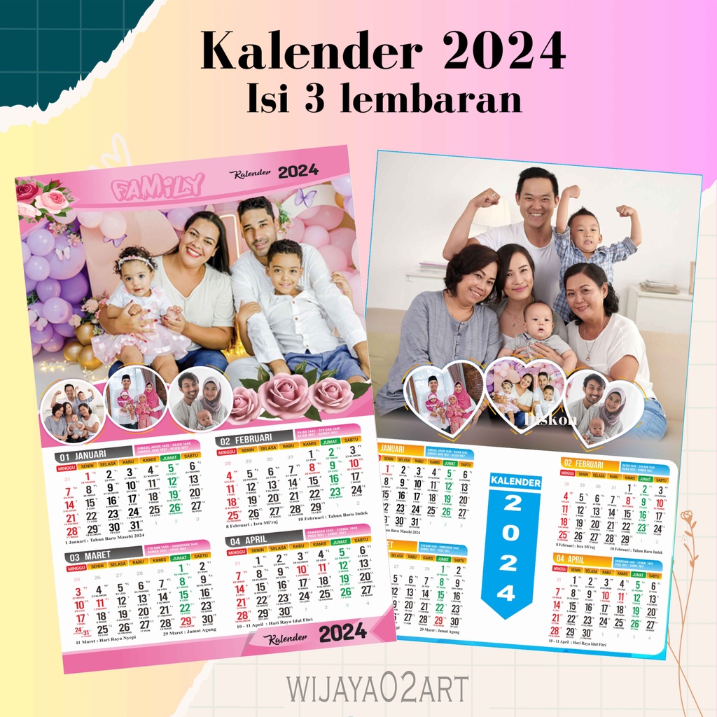 

Kalender Custom 2025 3 Lembaran/4 Bulan