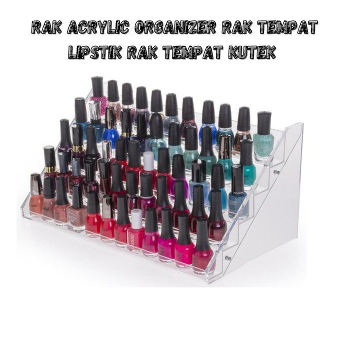 Terlaris Rak Acrylic Organizer Rak Tempat Lipstik Rak Tempat Kutek 7 Tingkat Elegan