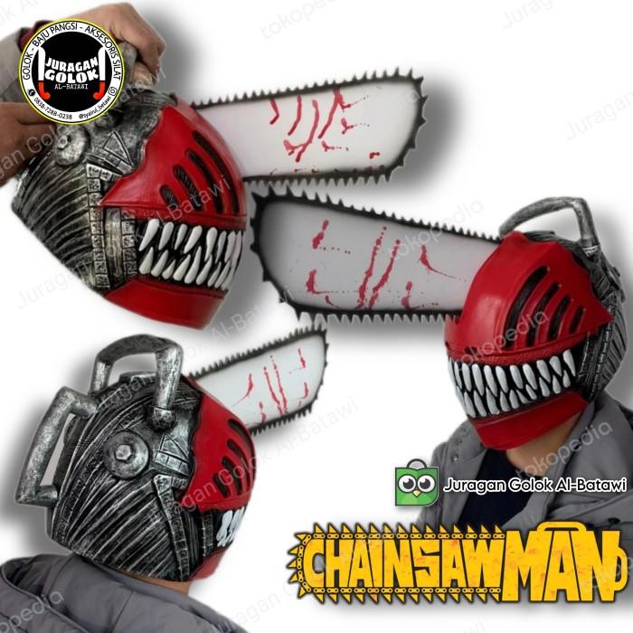 Topeng Cosplay Chainsaw Man Denji Helm Helmet Anime Chainsawman New