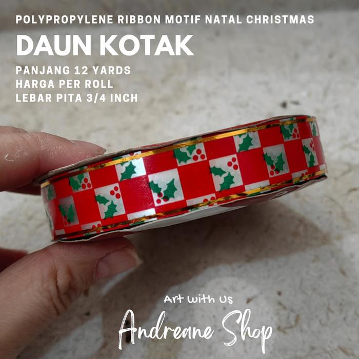 Polypropylene Ribbon Roll Pita Jepang Motif Natal Christmas 010