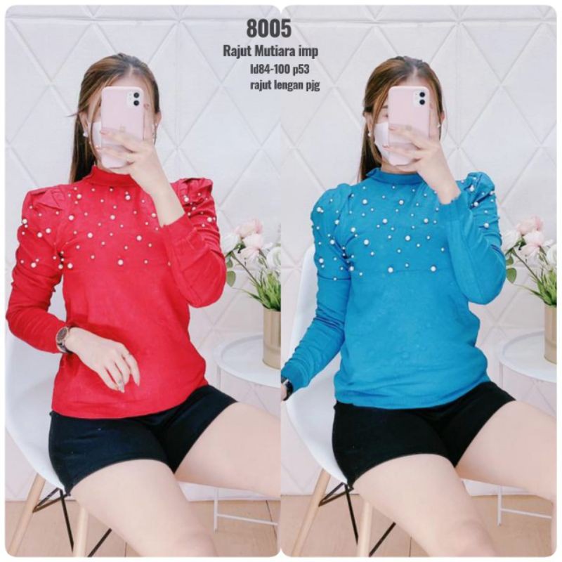 STYLISH MODERN ATASAN BLOUSE RAJUT IMPORT TANGAN BALON