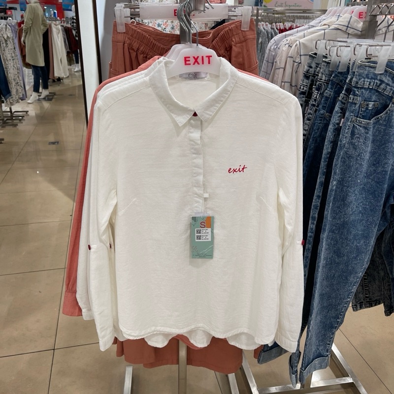 STYLISH MODERN!! NEW Kemeja Blouse Putih Wanita EXIT (S-XXL)