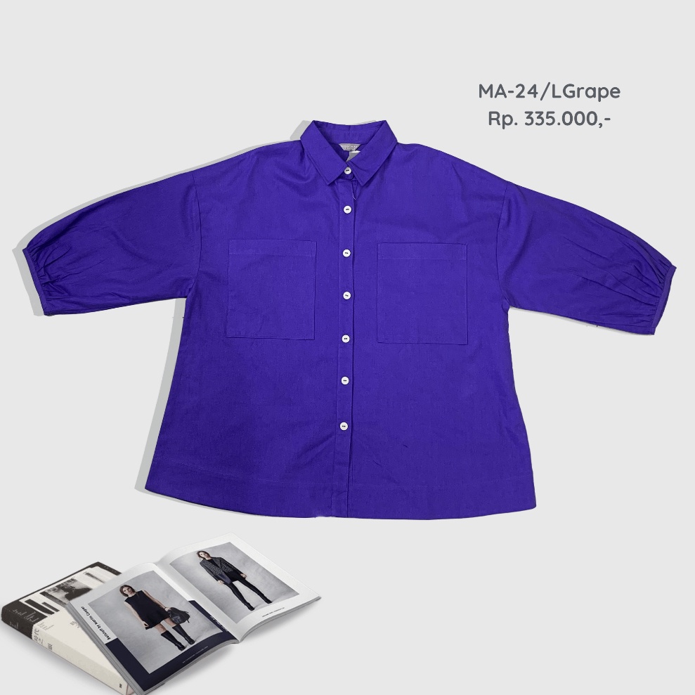 STYLISH MODERN Blouse kemeja / Bluse Jumbo motif polos korean style minimalis allsize. MA-24