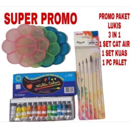 

PROMO 1 SET PAKET MELUKIS 3 IN 1 PALET KUAS CAT AIR LUKIS ART SET MURAH TERLARIS