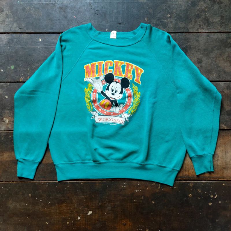 Sweatshirt Vintage 80s Mickey Mouse Wisconsin