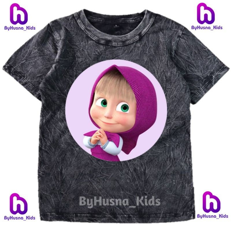 MARSHA AND THE BEAR BAJU ANAK KAOS WASHED ANAK MARSHA AND THE BEAR ATASAN ANAK DAN BALITA PAKAIAN AN